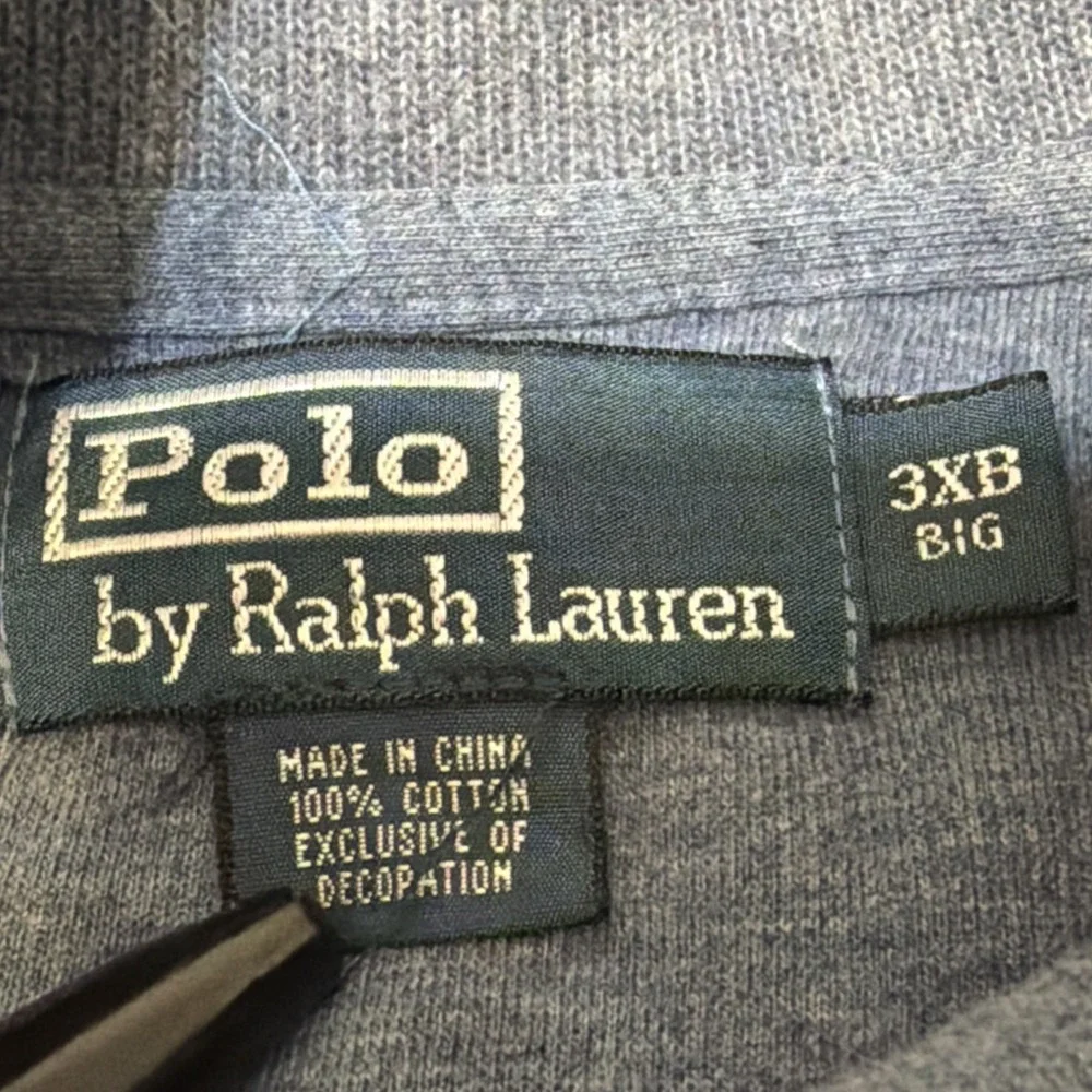 Polo Ralph Lauren 1/4 Zip Pullover 100% Cotton Big And Tall Size 3XB Blue